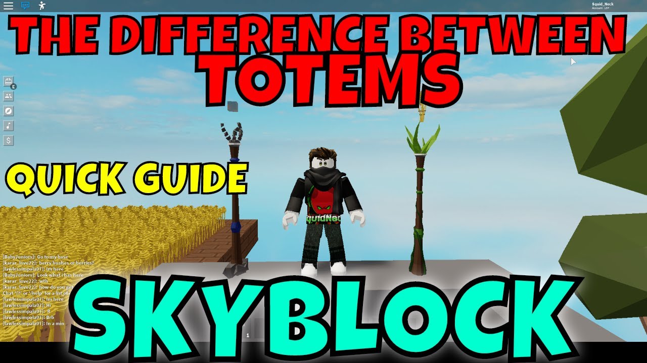 Guide To Using Different Totems Roblox Skyblock Beta
