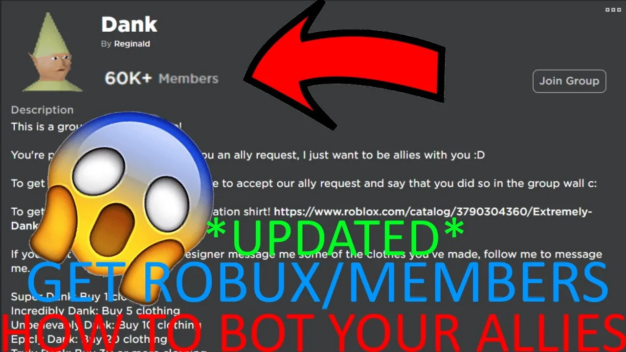 Updated Tutorial How To Bot Your Roblox Group Allies Get Robux Members Fast - roblox bot message