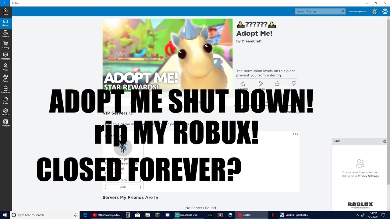 Adopt Me Shut Down - roblox adopt me chat script