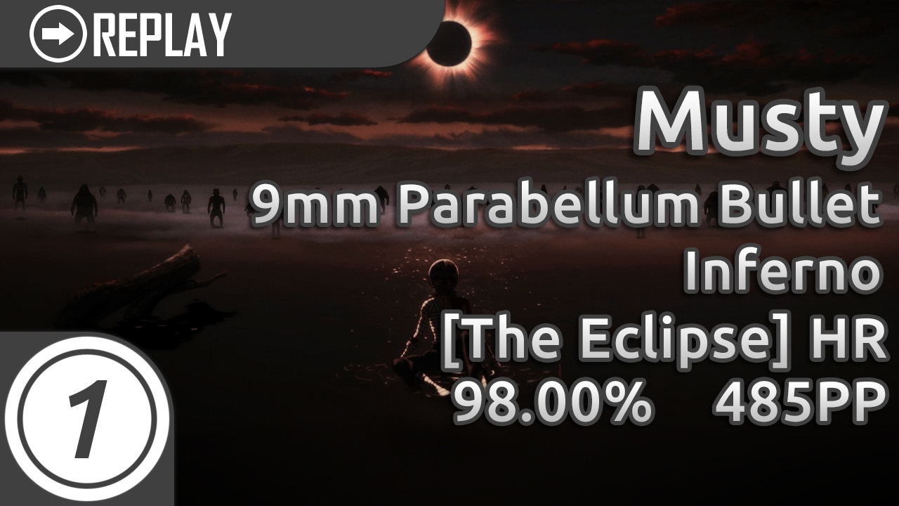 Musty 9mm Parabellum Bullet Inferno The Eclipse Hr 98 00 485pp 2x Miss Fc Spaced Streams