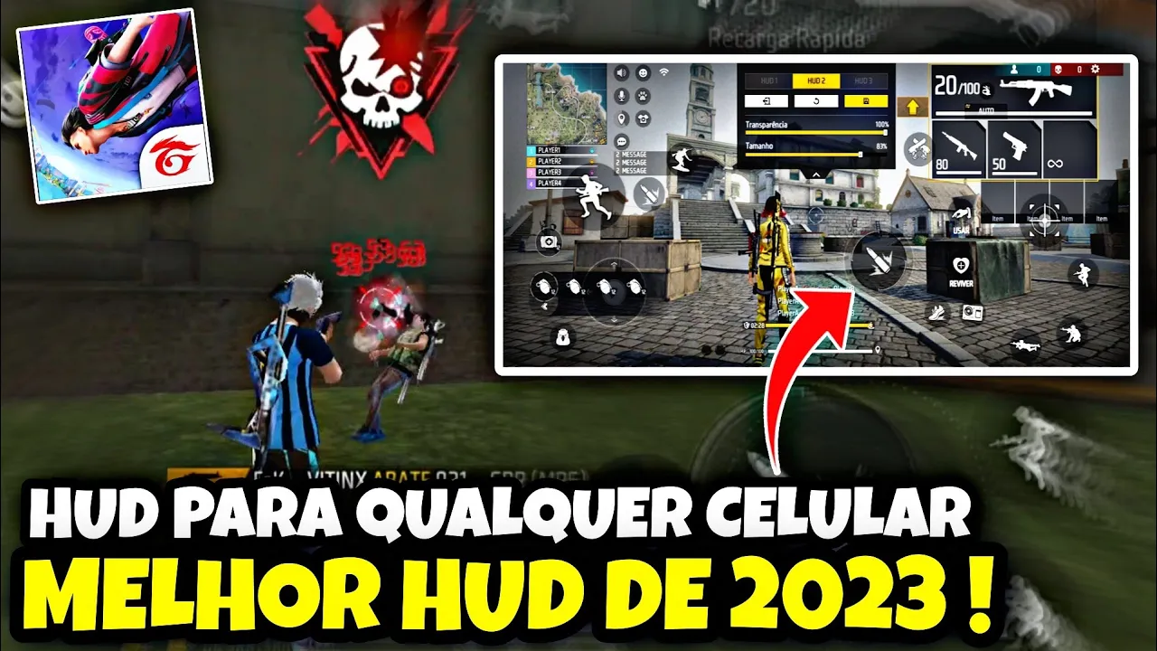 MELHOR HUD 2 DEDOS PARA FREE FIRE MOVIMENTAÇÃO RAPIDO E GELO AGACHADO PARA  MOBILE ! ATUALIZADO 2023