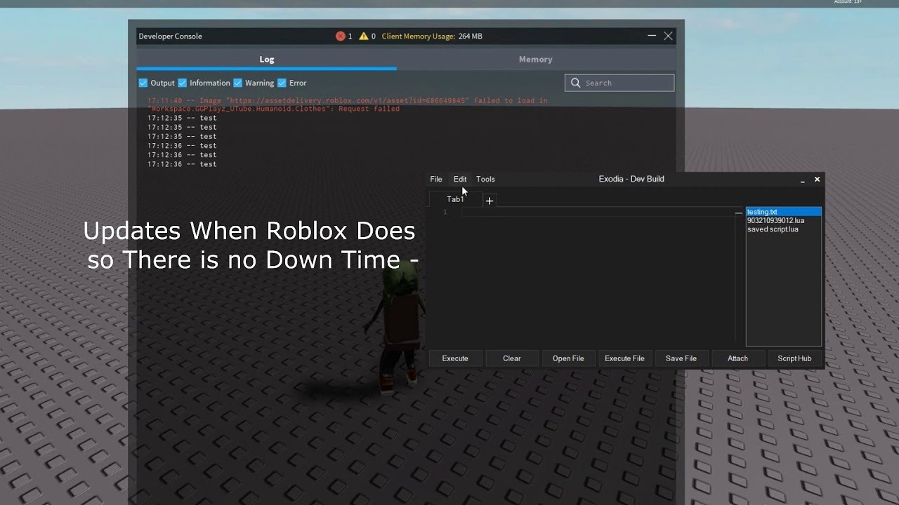 Exodia Roblox Exploit Free 72 Hour Trial - roblox developer console script pastebin