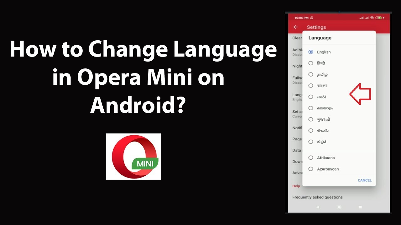 How To Change Language In Opera Mini On Android