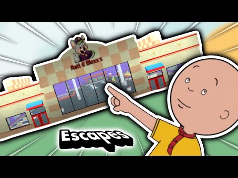 Caillou Goes To Chuck E Cheese S Fun - caillou plays roblox in the librarygos to chuck e