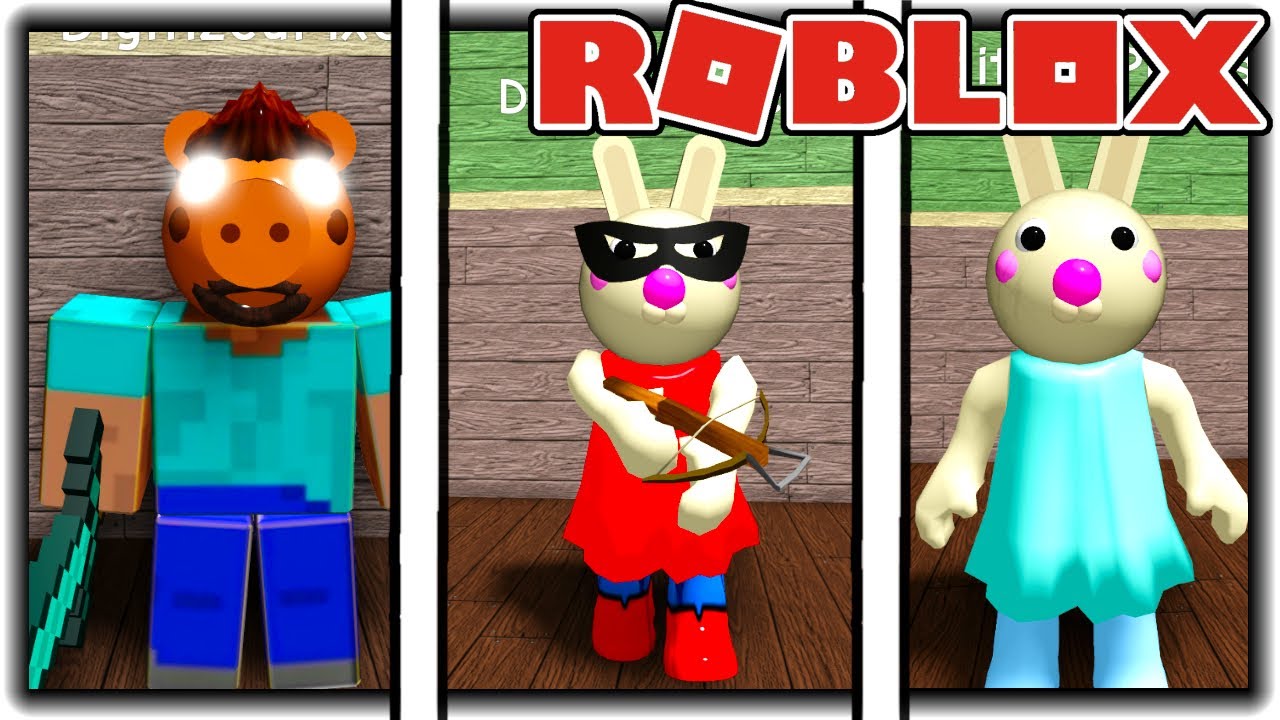 How To Get Herobrine Piggy Super Bunny And Eyepatch Badges Morphs Skins In Piggy Rp 2 Roblox - swat morph roblox