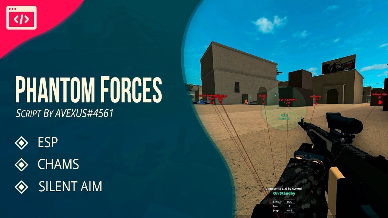Phantom Forces Hack Script New Aimbot Silent Aim And More New Working - new roblox mod menu exploit phantom forces download